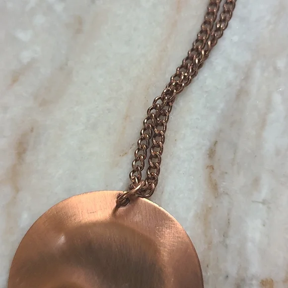 Vintage Mid Century Copper Tone Swirl Necklace - Picture 5 of 5